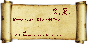 Koronkai Richárd névjegykártya