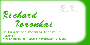 richard koronkai business card